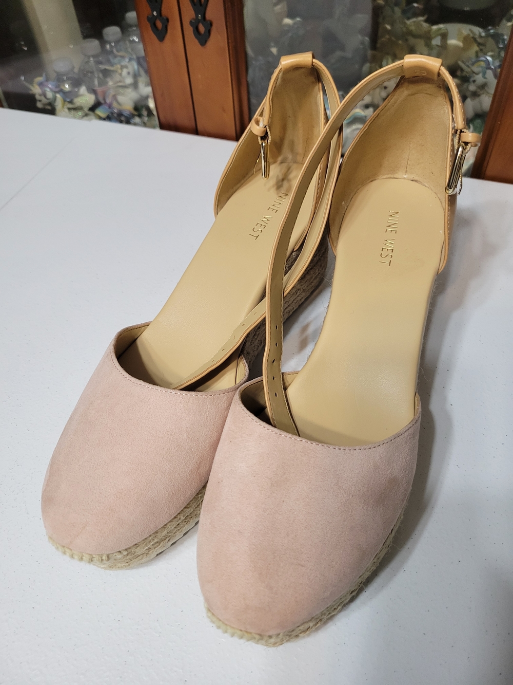 Nine West Pink Espadrille Wedge Sandals